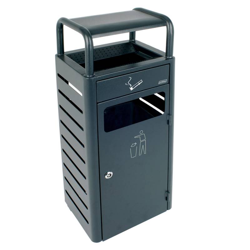 Papelera Exterior De 20l Con Cenicero De 2,3l