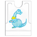 Baberos "dino" con bolsillo 27x34+5 cm blanco cpe (500 unid.)
