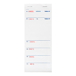 Blocs comanda "brasserie" 6 vales 10x21 cm blanco papel (160 unid.)