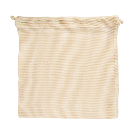 Bolsas de malla reutilizables 33x33 cm beige algodón (25 unid.)
