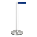 Columnas móviles con cinta retráctil ø 36x104 cm azul aluminio (2 unid.)