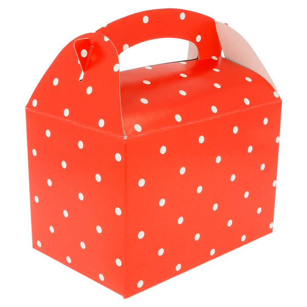 Cajas multiusos "topos" 320 g / m2 15,50x10,50x17,50 cm rojo cartoncillo (300 unid.)