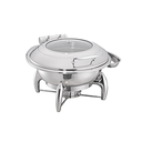 Chafing dish redondo con ventana 6 l ø 52x45,5x34 cm plateado inox + cristal (1 unid.)