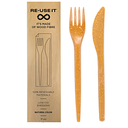 Set 2 / 1 tenedor,cuchillo 17 cm natural fibra de madera (300 unid.)