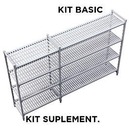 Suplementario estanteria windshelving 'arrow' 61x122x180 cm gris acero (1 unid.)