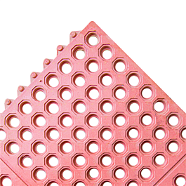 Estera antifatiga 'interlocking' 91,4x91,4x1,4 cm rojo goma (1 unid.)
