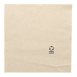 Servilletas ecolabel 2 capas 'paper pack' 18 g / m2 33x33 cm natural tissue reciclado (2400 unid.)