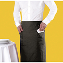 Mandil francés con 2 bolsillos 95x105 cm negro poliéster (1 unid.)