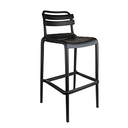 Taburete alto con respaldo 'supra-tek' 52x51x103 cm negro pp (4 unid.)