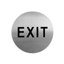 Placa autoadhesiva "exit" ø 7,5 cm plateado inox (1 unid.)