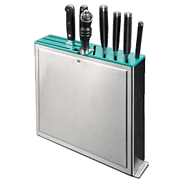 Rack para cuchillos 10 entradas 32x7x31 cm plateado inox (1 unid.)