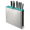 Rack para cuchillos 10 entradas 32x7x31 cm plateado inox (1 unid.)