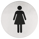 Placa autoadhesiva "señoras" ø 7,5 cm plateado inox (1 unid.)
