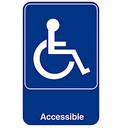 Placa autoadhesiva "accesible" 15,3x23 cm azul metacrilato (1 unid.)