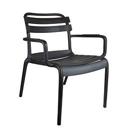 Silla apilable 'supra-tek' 55x64x75 cm negro pp (4 unid.)