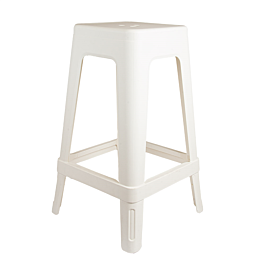 Taburete apilable 'supra-tek' 39x39x65 cm blanco pp (4 unid.)