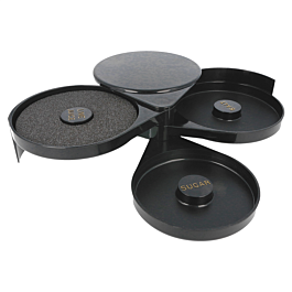 Ribeteador de vasos azúcar & sal 20x16x7,4 cm negro abs (1 unid.)