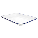 Bandejas rectangulares 'enamelware' 34,5x25,5x2,8 cm blanco acero esmaltado (6 unid.)