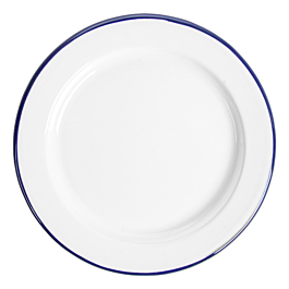 Platos llanos 'enamelware' ø 18x1,7 cm blanco acero esmaltado (6 unid.)