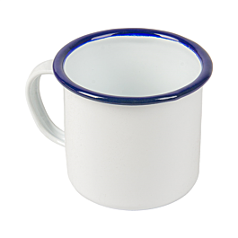 Tazas 'enamelware' 250 ml ø 7x7 cm blanco acero esmaltado (6 unid.)