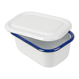 Recipientes con tapa 'enamelware' 850 ml 18x13x7,5 cm blanco acero esmaltado (4 unid.)
