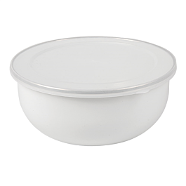 Boles con tapa 'enamelware' 1000 ml ø 18x7,3 cm blanco acero esmaltado (6 unid.)