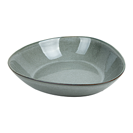 Platos hondos triangulares 'akala' ø21,5x19,5x5 cm gris verdoso stoneware (6 unid.)