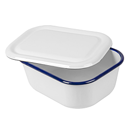 Recipientes con tapa 'enamelware' 2100 ml 23,5x19x9 cm blanco acero esmaltado (3 unid.)