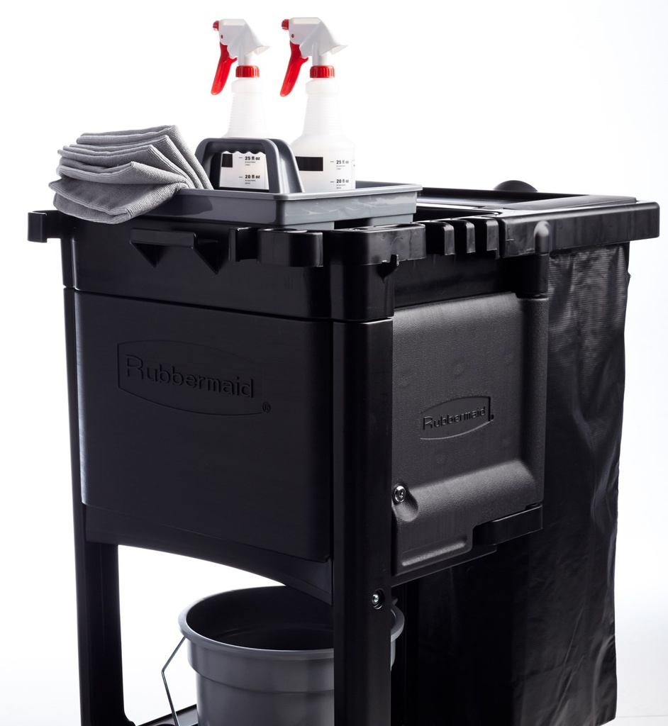 Kit de Puerta de Armario con Cerradura para Carros de Limpieza Tradicionales, Negro