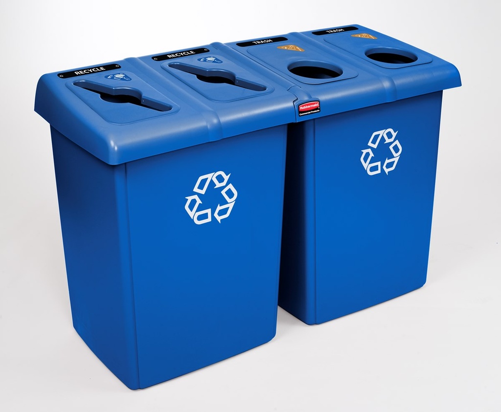 Punto de Reciclaje GLUTTON® de Cuatro Depósitos Azul