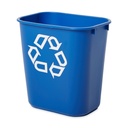 Papelera Rectangular de Reciclaje Pequeña 12 L Azul