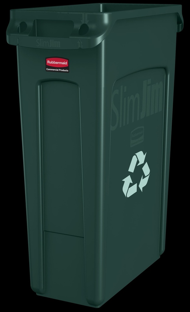 Contenedor de Reciclaje Slim JIM® con Ventilación 87 L Verde