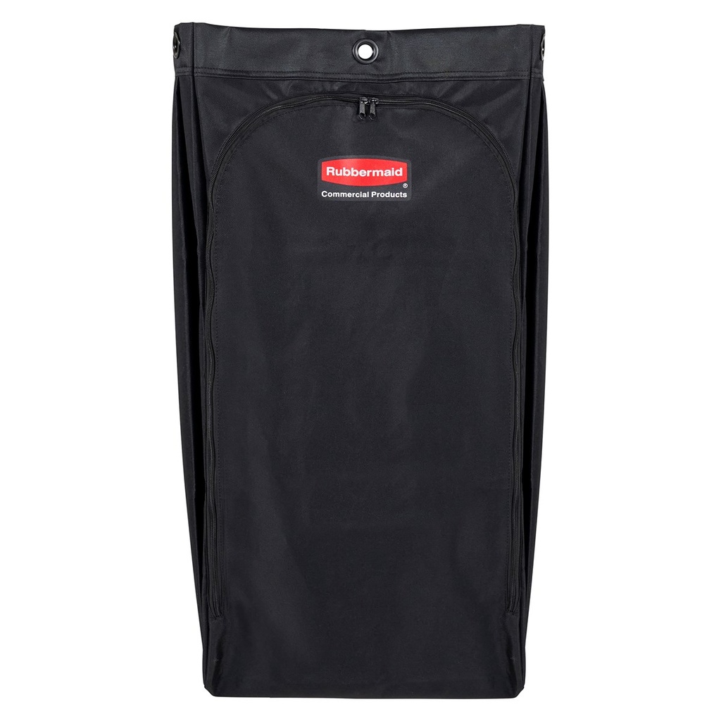 Bolsa de Lona Executive de Gran Capacidad para Carros de Limpieza, Forro de Vinilo, Negra, 114 L