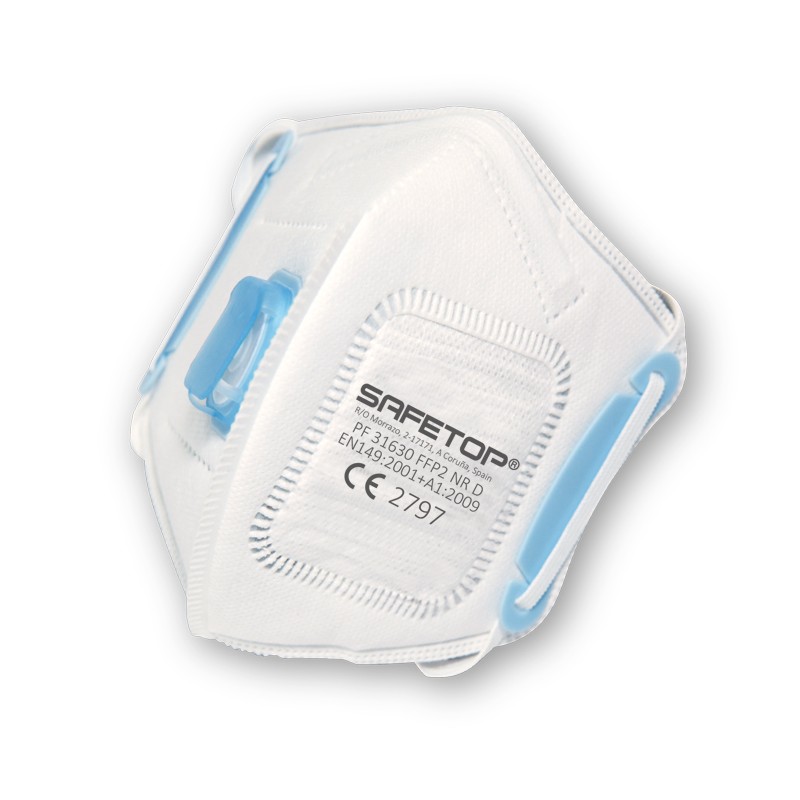 Mascarilla Ffp2 Válvula+membrana Nr D Plegable Vertical, Tiras Correderas