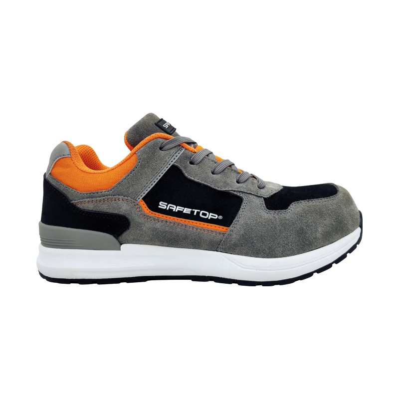Sinio, Zapato Sport Cordones S3s Sr Fo Esd Suede Gris/naranja