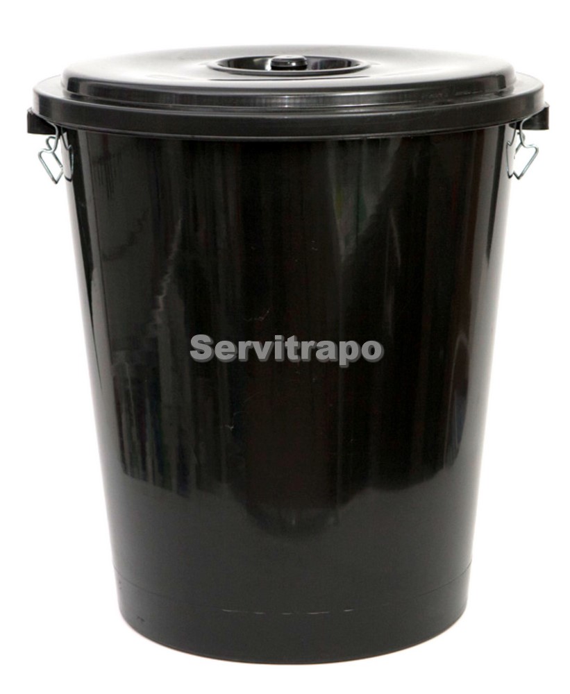 Cubo Reciclaje Industrial Bin 100 Litros Negro