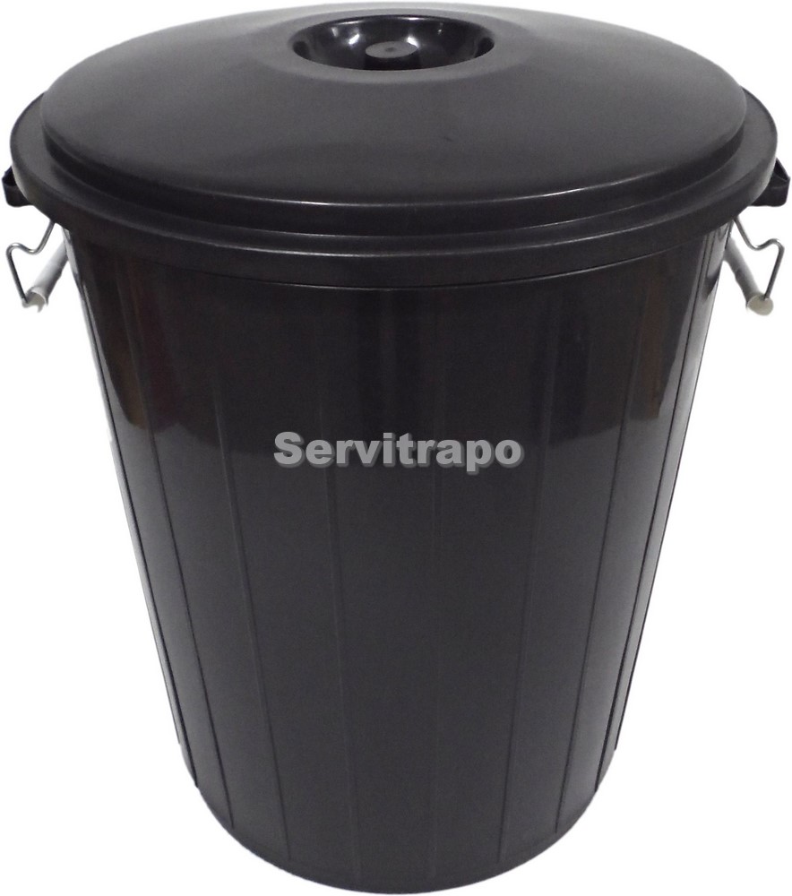 Cubo Reciclaje Industrial Bin 50 Litros Negro Ebano