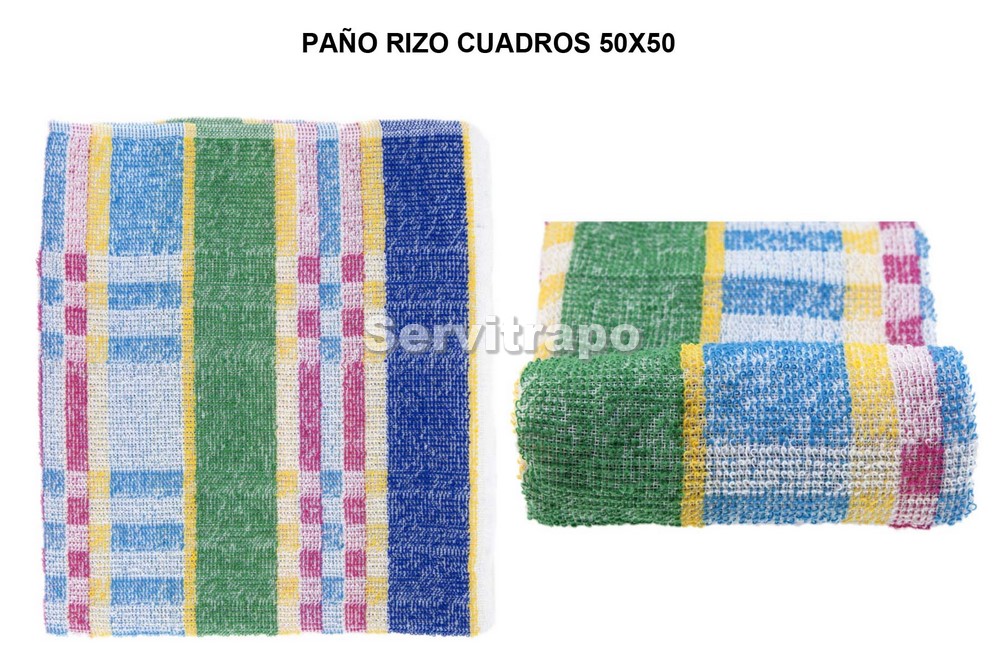 Paño Rizo Cuadros Pack-12