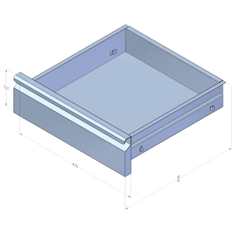 Cajón para mesa gama 700 mm medidas 610x570x196
