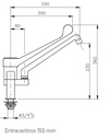 Grifo industrial GM2D E Grifo monomando de 2 aguas de superficie mm