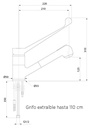 Grifo industrial GM2DEX E Grifo monomando 2 aguas ducha e x traíble mm