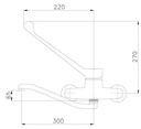 Grifo industrial GMP-30 E Grifo monomando 2 aguas pared palanca larga mm