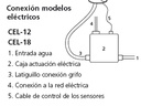Grifo industrial CEL-12 Caño electrónico con prerregulador. Caja de actuación eléctrica 230 V/1/50-60 Hz mm