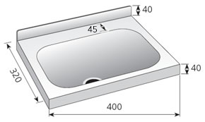 Lavabo, medida 400 x 320 x 185