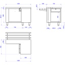 Mueble para caja izquierda en línea de autoservicio