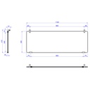 Cristal protector vertical recto 1100 mm para pantallas