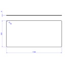 Cristal superior recto 1100 mm para pantallas neutras