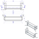 Soporte para 4 cestillos de cubiertos para carro de servicio inox