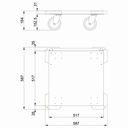 Base carro para cestas de vajilla sin asa en acero inoxidable