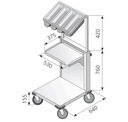 Carro inox CNB-C UtilizaciónBandejas + cubertero